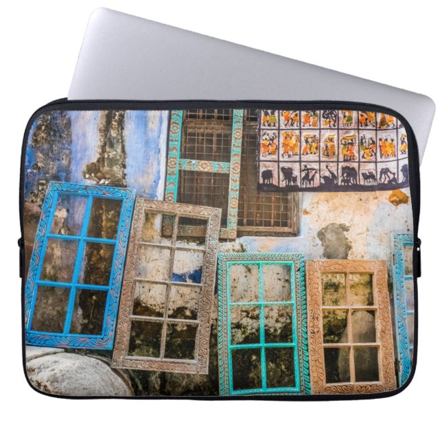 Colourful window frames laptop sleeve (Front)