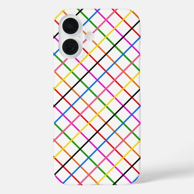  Colourful Windowpane Plaid Design White  Case-Mate iPhone Case (Back)
