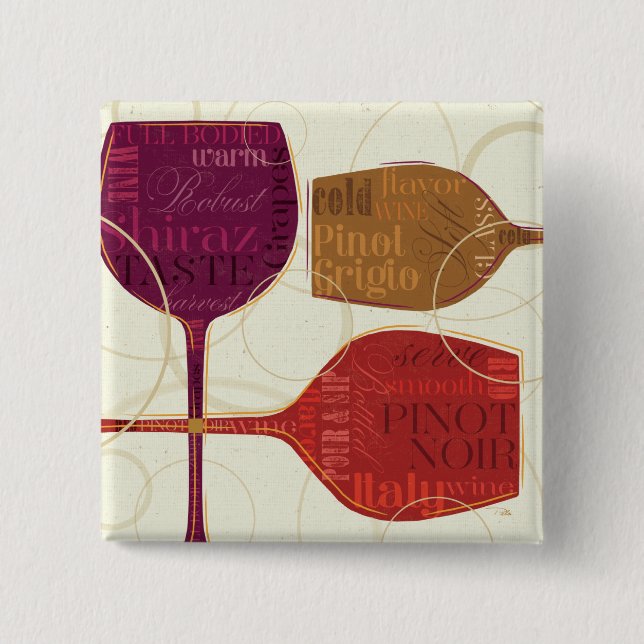 Colourful Wine 15 Cm Square Badge (Front)