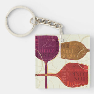 Colourful Wine Key Ring