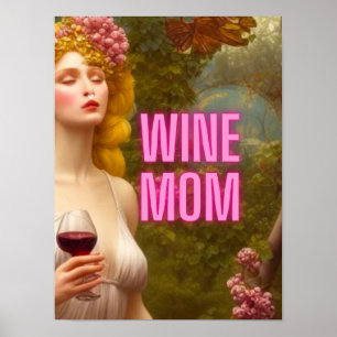 Colourful Wine Mum Quote Wine Styled Poster