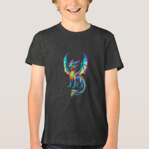 Colourful Winged Dragon   Cute Kawaii Fantasy Art Tri-Blend Shirt