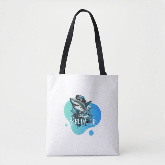 Colourful Winged Predator Shoulder Tote Bag (Front)