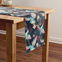 Colourful Winter Hummingbirds & Flowers Pattern