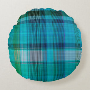 Colourful winter masculine seamless plaid texture. round cushion