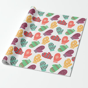 Colourful Winter Mittens Wrapping Paper