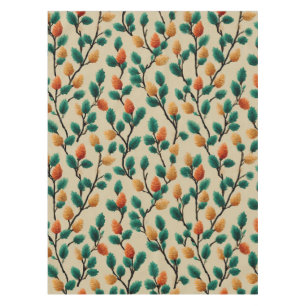 Colourful Winter Pinecone Branches Tablecloth