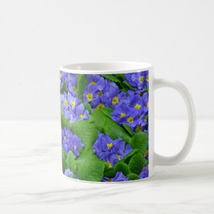 Colourful winter primroses pattern coffee mug
