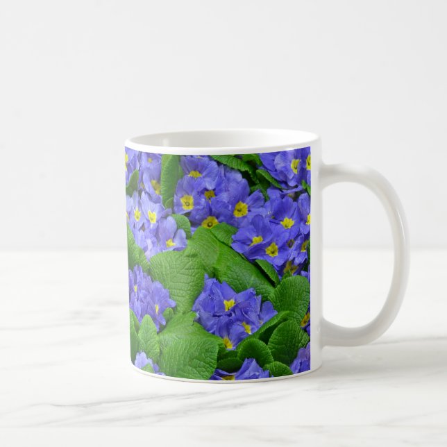 Colourful winter primroses pattern coffee mug (Right)