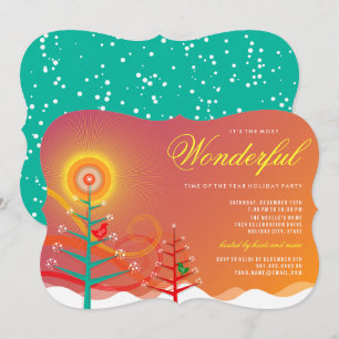 Colourful Winter Wonderland Holiday Party Invite