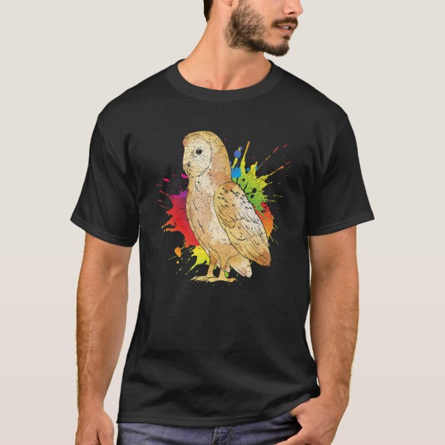 Colourful Wise Bird Owl  Forest Animal Owl 1 T-Shirt (Front)
