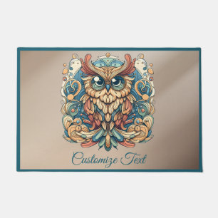 Colourful Wise Owl Personalised Housewarming Gift Doormat