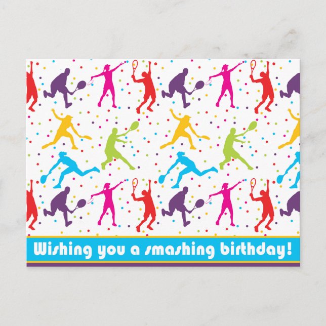 Colourful Wishing you a smashing Birthday Postcard (Front)