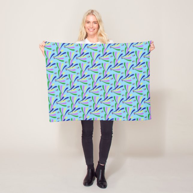 Colourful Wisps Pattern Fleece Blanket (In Situ)