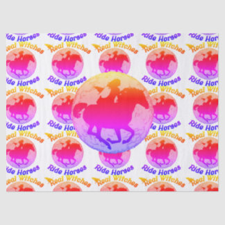 Colourful Witch Riding Horse Tissue Paper