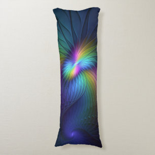 Colourful With Blue Modern Abstract Fractal Art Body Cushion