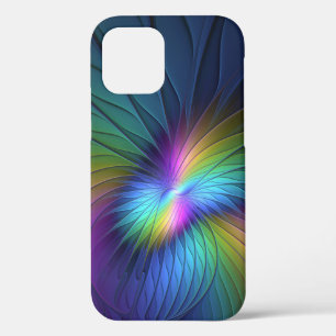 Colourful With Blue Modern Abstract Fractal Art iPhone 12 Pro Case