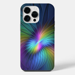 Colourful With Blue Modern Abstract Fractal Art iPhone 14 Pro Max Case