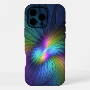 Colourful With Blue Modern Abstract Fractal Art iPhone 16 Pro Max Case