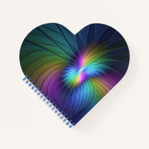Colourful With Blue Modern Abstract Fractal Art Notebook
