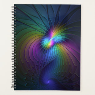 Colourful With Blue Modern Abstract Fractal Art Planner