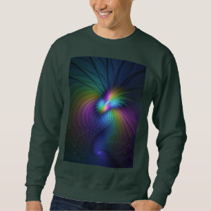 Colourful With Blue Modern Abstract Fractal Art Sweatshirt