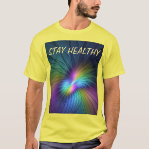 Colourful With Blue Modern Abstract Fractal Art T-Shirt