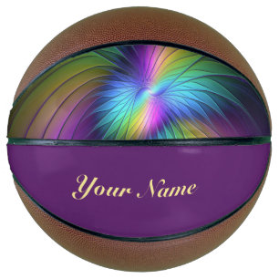 Colourful With Blue Modern Abstract Fractal Name Basketball