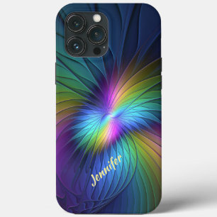 Colourful With Blue Modern Abstract Fractal Name iPhone 13 Pro Max Case