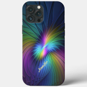 Colourful With Blue Modern Abstract Fractal Name iPhone 13 Pro Max Case