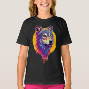 Colourful Wolf portrait T-Shirt