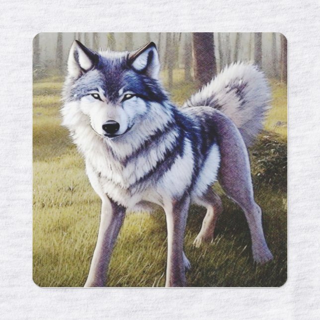 Colourful Wolf Standing    (Design 1)