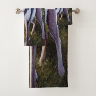 Colourful Wolf Standing Bath Towel Set
