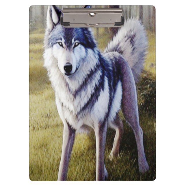 Colourful Wolf Standing    Clipboard (Front)