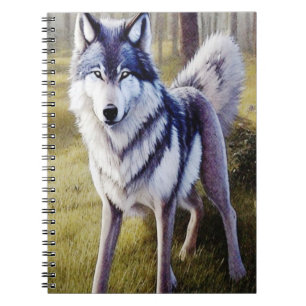 Colourful Wolf Standing Notebook
