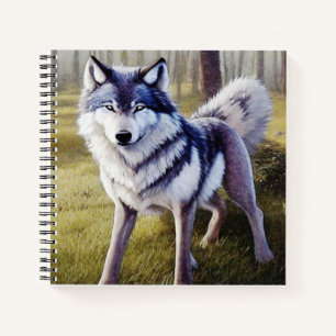 Colourful Wolf Standing Notebook