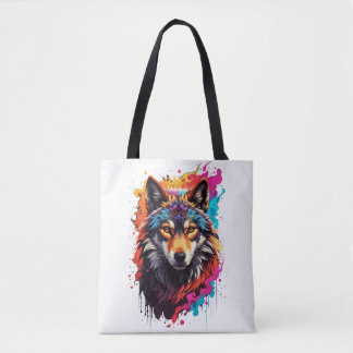 Colourful Wolf Tote Bag