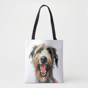 Colourful Wolfhound   Cute hound Tote Bag