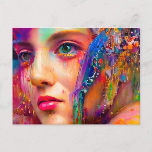 Colourful Woman Postcard (Front)