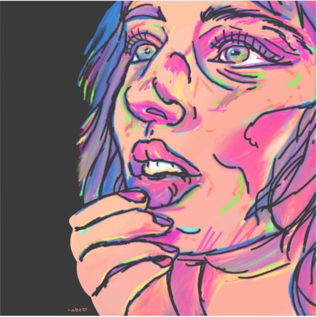 Colourful Woman Vinyl Sticker (Front)