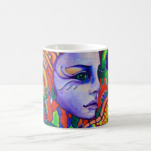Colourful Woman's Face Graffiti in Vinnitsa Coffee Mug