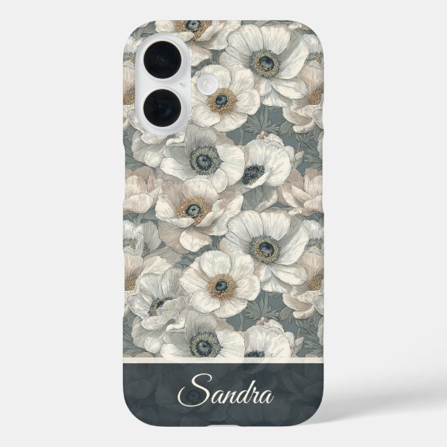 Colourful Womens Accessories Anemones Name Case-Mate iPhone Case (Back)