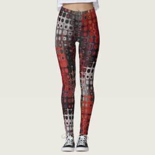 Colourful Womens Leggings With Abstract Printed Ar