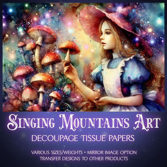 Colourful Wonderland Mushroom Forest Decoupage Tissue Paper (Creator Uploaded)