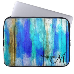 Colourful Wood Abstract Painting #6 Laptop Sleeve