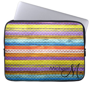 Colourful Wood Abstract Painting #8 Laptop Sleeve