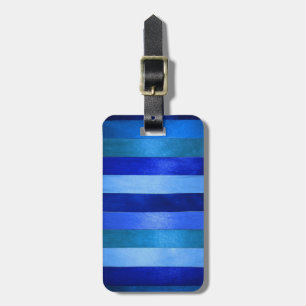 colourful wood design blue monochrome luggage tag