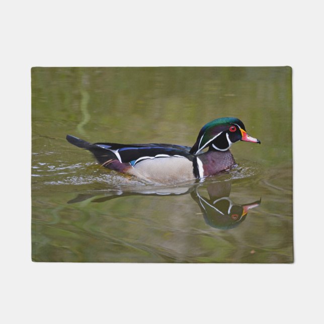 Colourful wood duck doormat (Front)