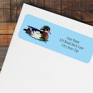Colourful Wood Duck Water Lily Wildlife Blue