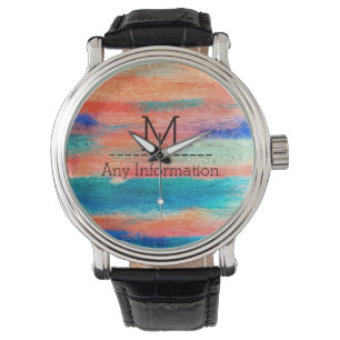 Colourful Wood Grain Monogram Watch